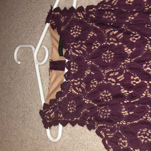 Burgundy Lace Dress - Picture 2 of 5
